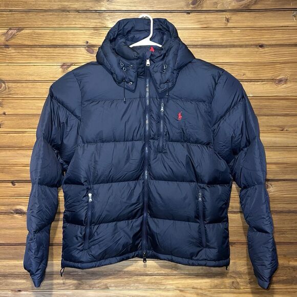 Polo Ralph Lauren Duck Down Tyrol Hooded Puffer Jacket Mens XXL Navy blue‎ NEW - Picture 1 of 16